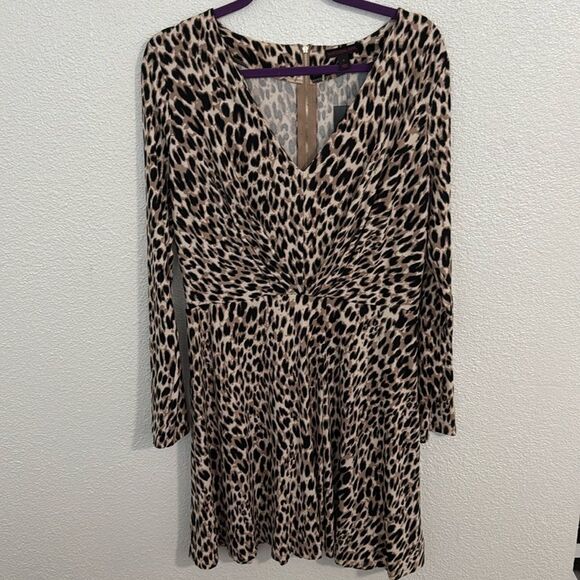 NWT- Material Girl- leopard print a line fit and flare dress-Size xL - Picture 1 of 9